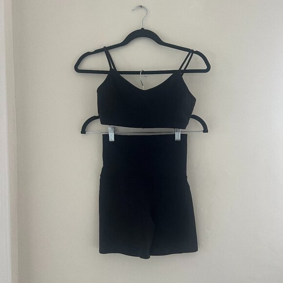 Live the Process Black Workout Set Bra Shorts - Picture 1 of 7